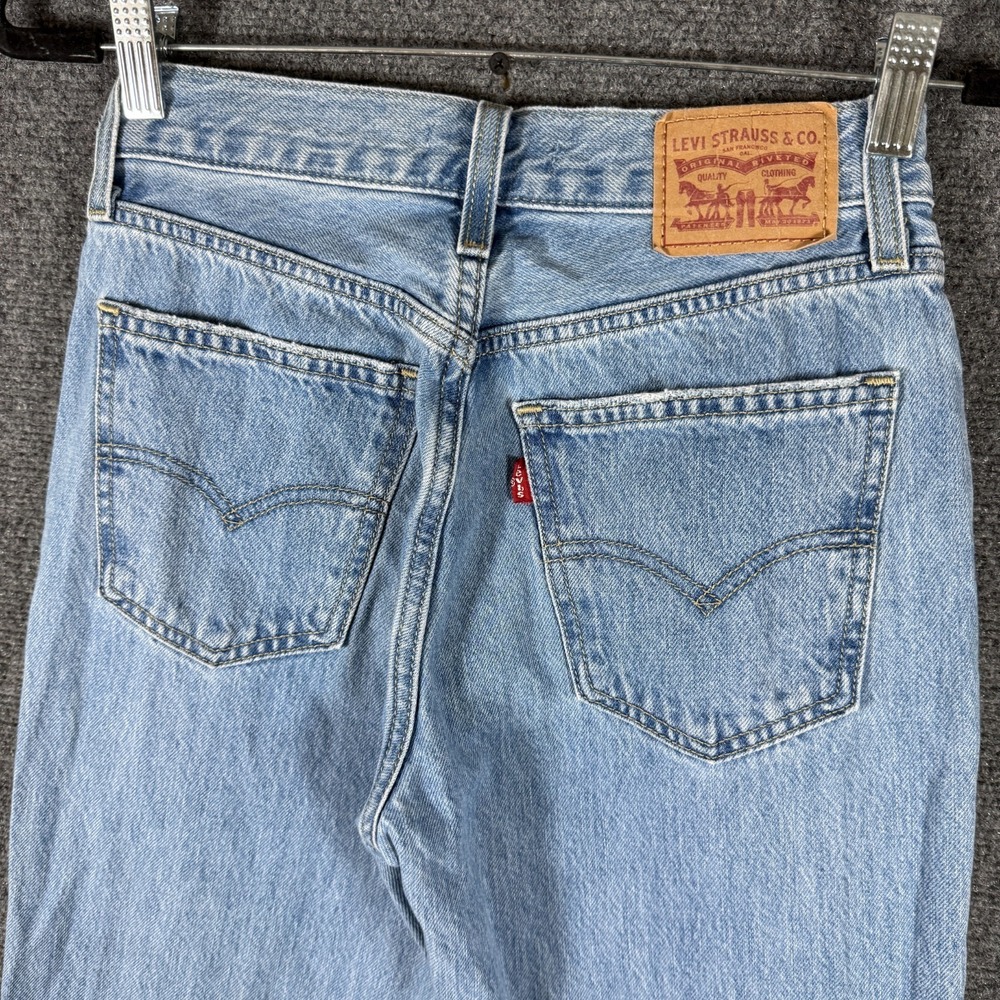 Levis Low Pro Straight Jeans Light Wash 100% Cotton Womens Size 24x31 #2939 - Picture 4 of 14